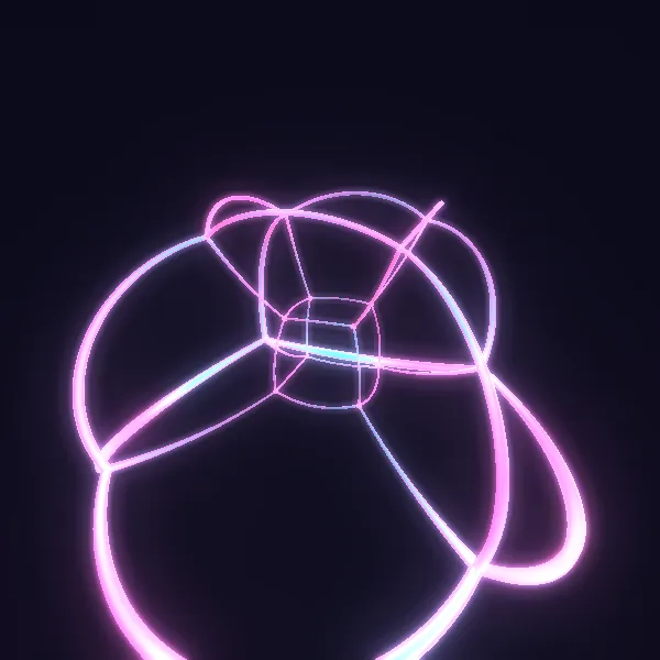 Tesseract wireframe in stereographic projection